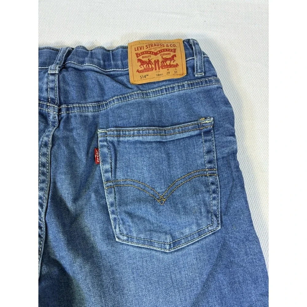 Levi's 514 Straight Leg‎ Boys Jeans Size 18 REG W29 L31 Adjustable Waist Blue